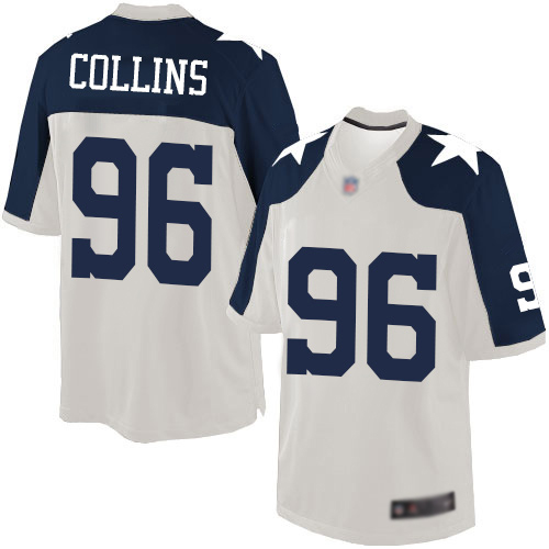 Men Dallas Cowboys Limited White Maliek Collins Alternate 96 Throwback NFL Jersey